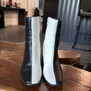 Black and White Women's Ankle Boots